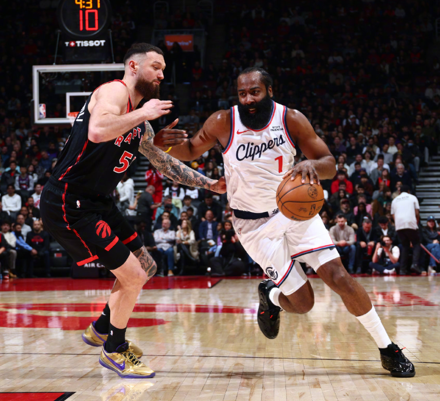 CCTV体育网-重返故地小卡缺阵!哈登31+10+加时独得8分,快船逆转猛龙5连胜